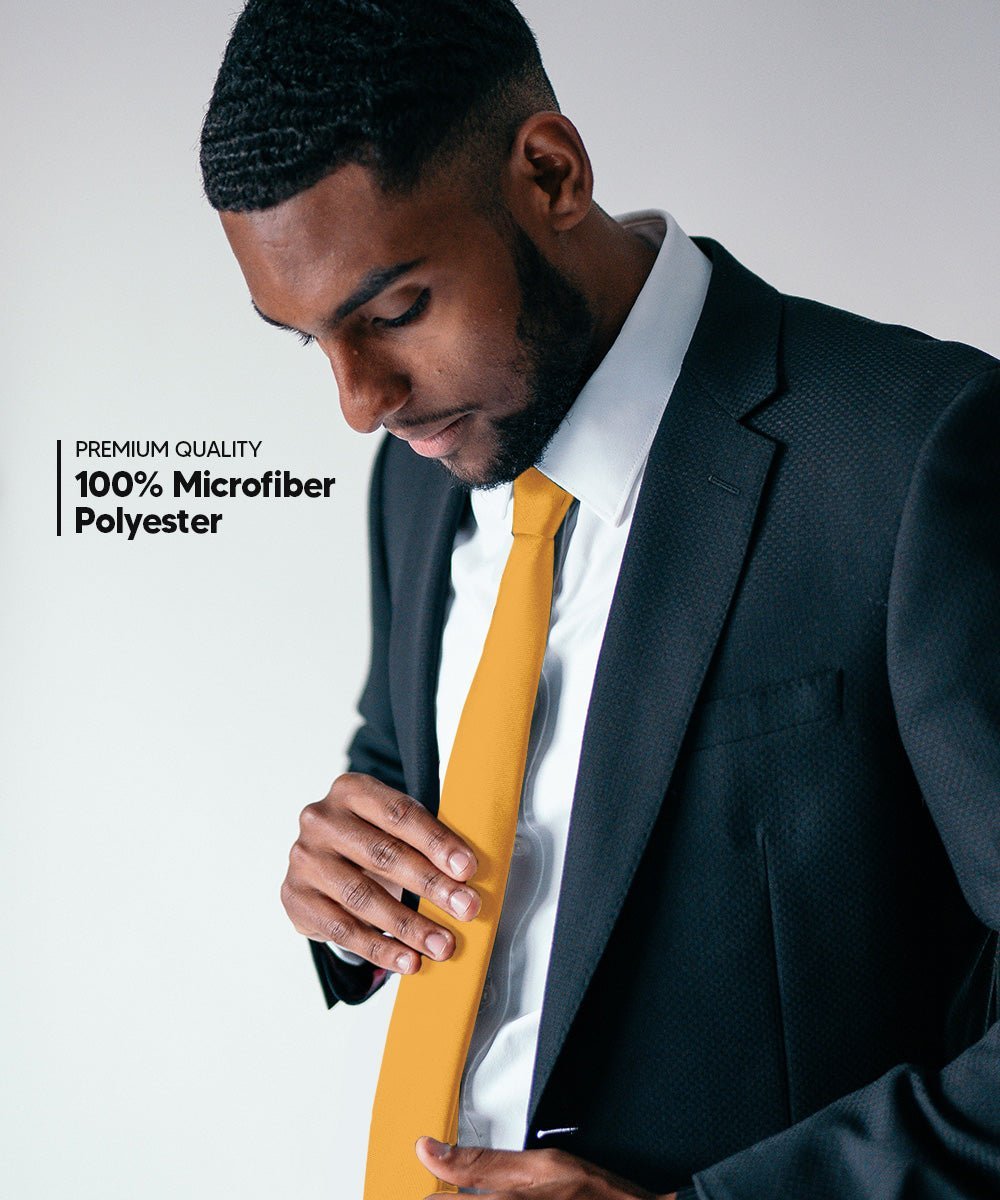 Solid Skinny Necktie by Vittorio Farina (N - SKINNY_GOLD) for Independent Retail Stores by Dubal Brothers