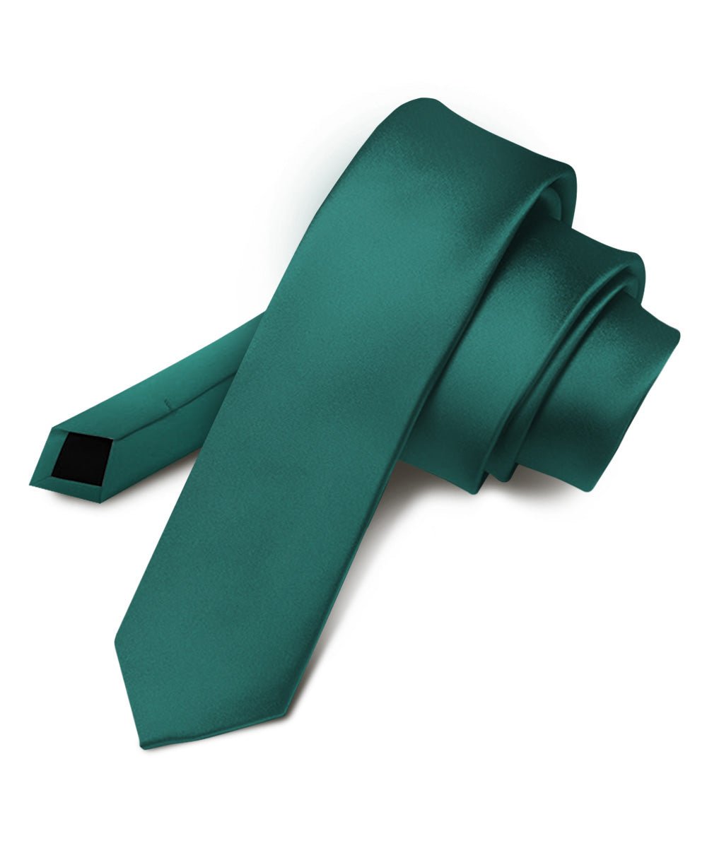 Solid Skinny Necktie by Vittorio Farina (N - SKINNY_HUNTER) for Independent Retail Stores by Dubal Brothers