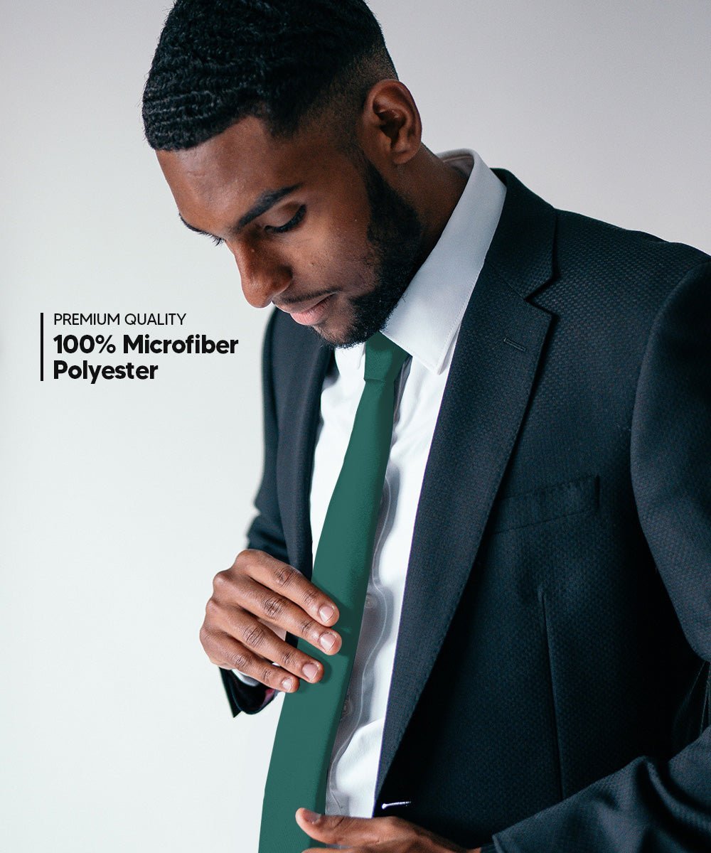 Solid Skinny Necktie by Vittorio Farina (N - SKINNY_HUNTER) for Independent Retail Stores by Dubal Brothers