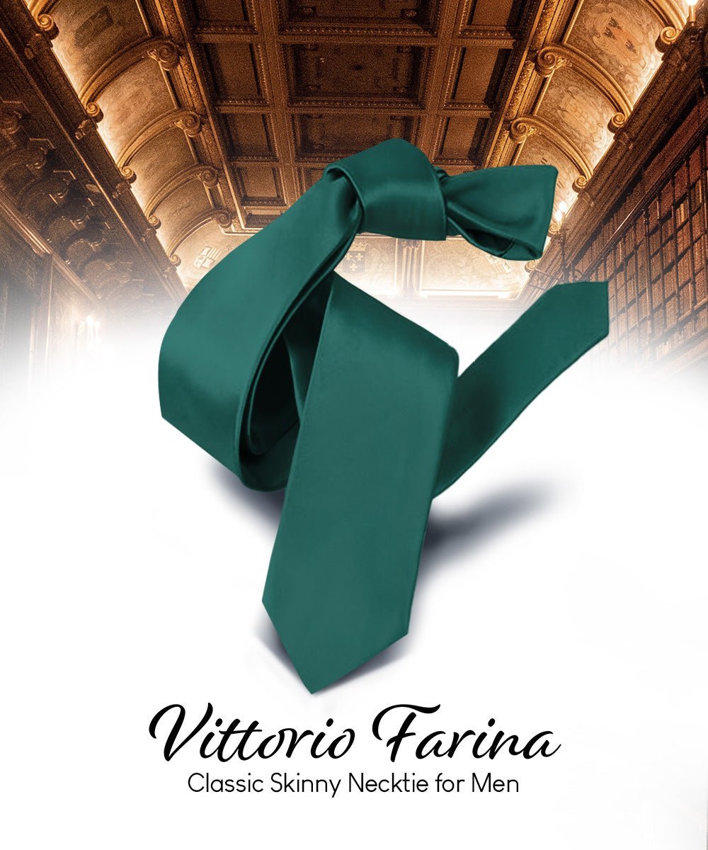Solid Skinny Necktie by Vittorio Farina (N - SKINNY_HUNTER) for Independent Retail Stores by Dubal Brothers