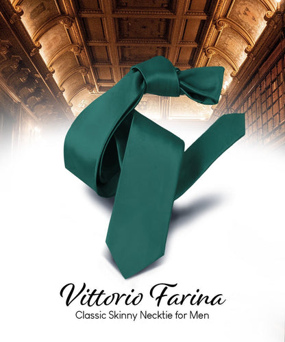 Solid Skinny Necktie by Vittorio Farina (N - SKINNY_HUNTER) for Independent Retail Stores by Dubal Brothers