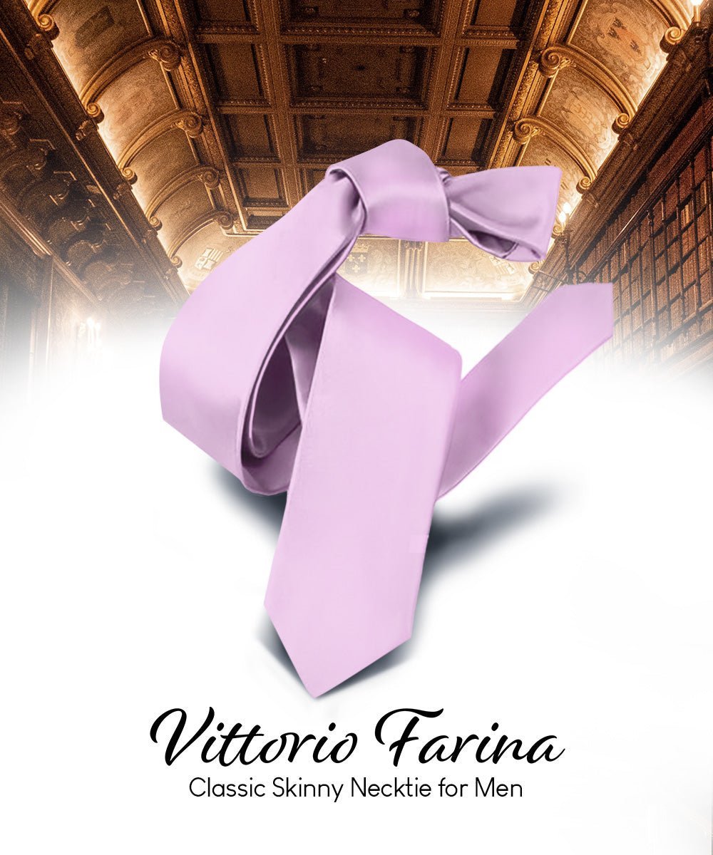 Solid Skinny Necktie by Vittorio Farina (N - SKINNY_LAVENDER) for Independent Retail Stores by Dubal Brothers