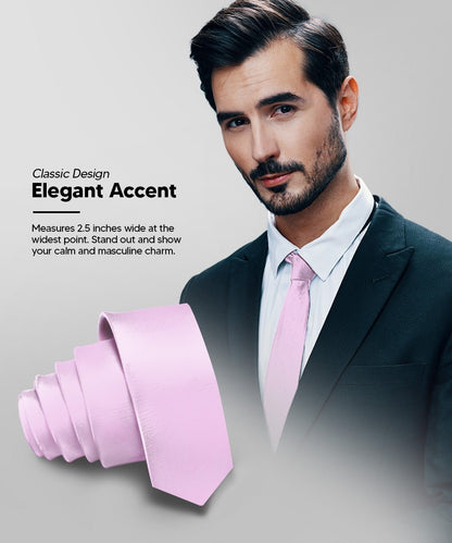 Solid Skinny Necktie by Vittorio Farina (N - SKINNY_LAVENDER) for Independent Retail Stores by Dubal Brothers