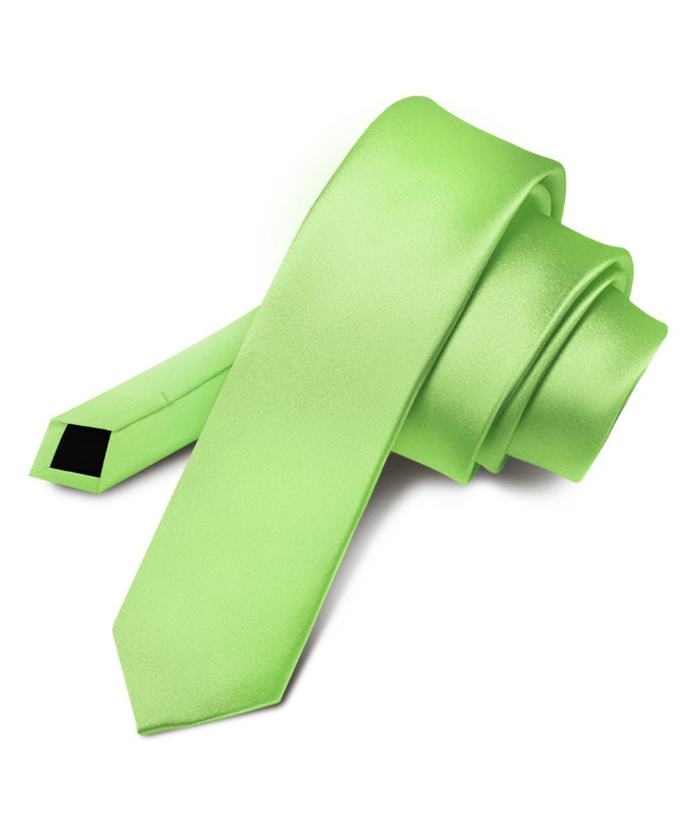 Solid Skinny Necktie by Vittorio Farina (N - SKINNY_LIME) for Independent Retail Stores by Dubal Brothers