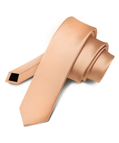 Solid Skinny Necktie by Vittorio Farina (N - SKINNY_PEACH) for Independent Retail Stores by Dubal Brothers