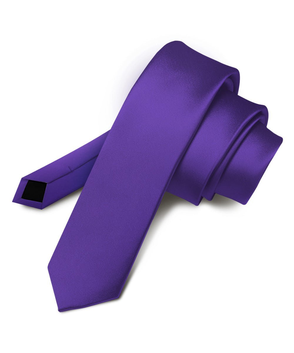 Solid Skinny Necktie by Vittorio Farina (N - SKINNY_PURPLE) for Independent Retail Stores by Dubal Brothers