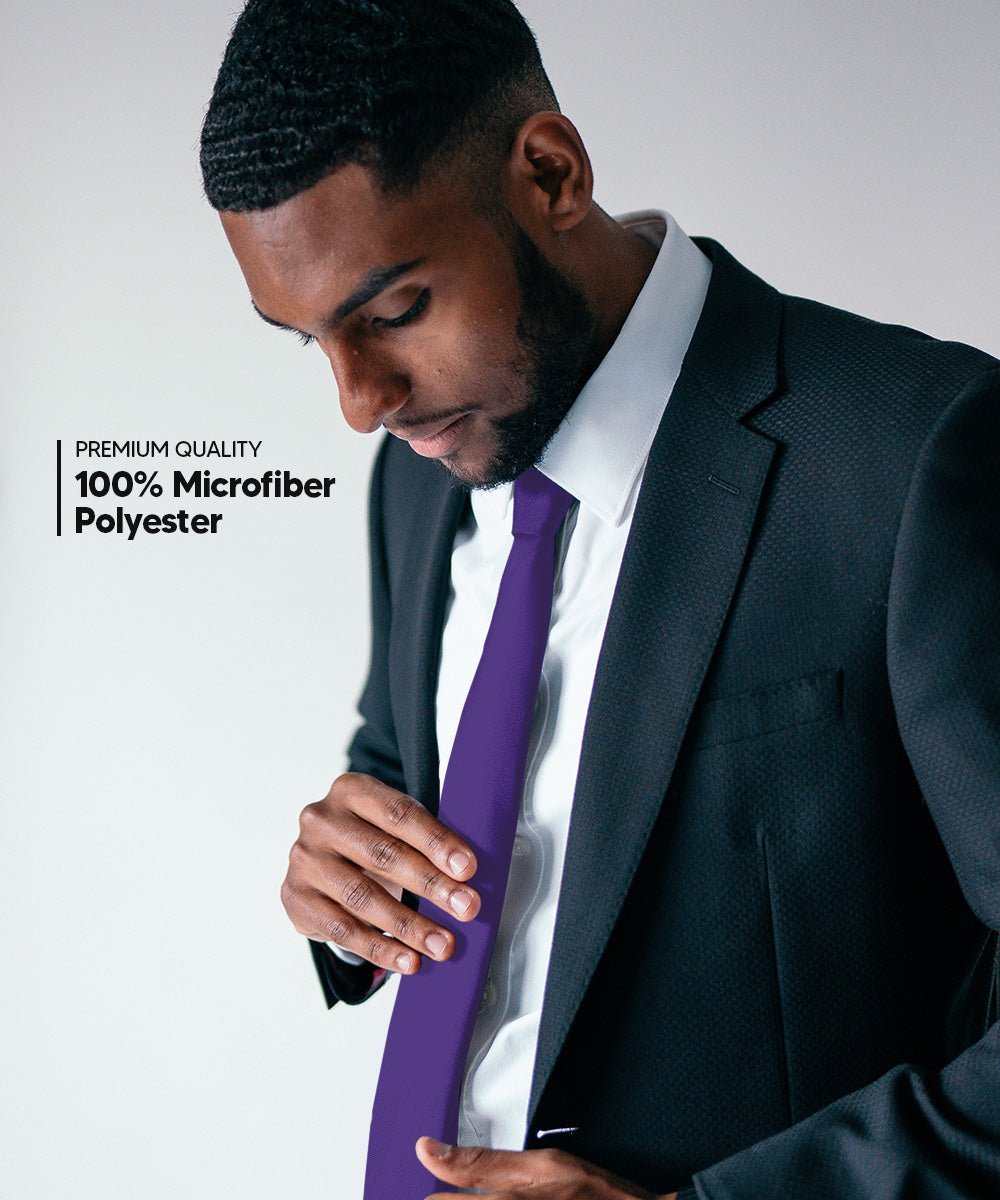 Solid Skinny Necktie by Vittorio Farina (N - SKINNY_PURPLE) for Independent Retail Stores by Dubal Brothers