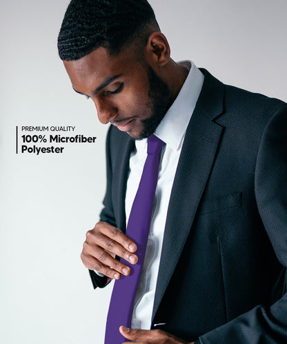 Solid Skinny Necktie by Vittorio Farina (N - SKINNY_PURPLE) for Independent Retail Stores by Dubal Brothers