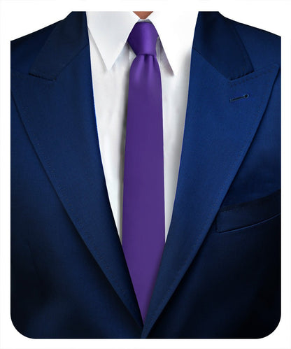 Solid Skinny Necktie by Vittorio Farina (N - SKINNY_PURPLE) for Independent Retail Stores by Dubal Brothers