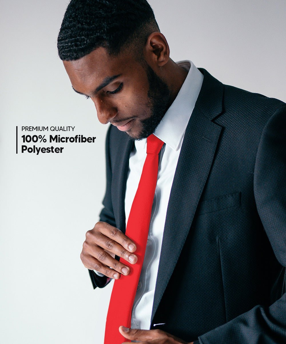 Solid Skinny Necktie by Vittorio Farina (N - SKINNY_RED) for Independent Retail Stores by Dubal Brothers