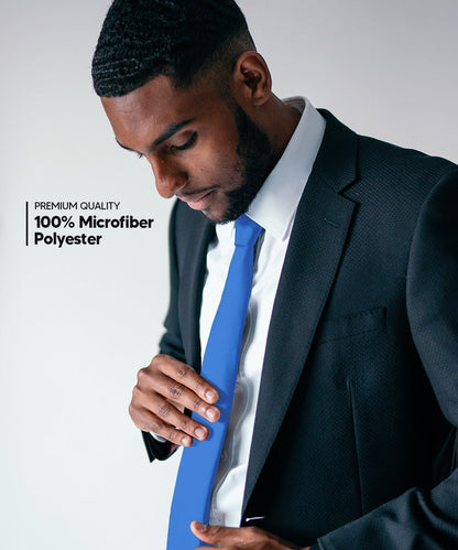 Solid Skinny Necktie by Vittorio Farina (N - SKINNY_ROYAL) for Independent Retail Stores by Dubal Brothers