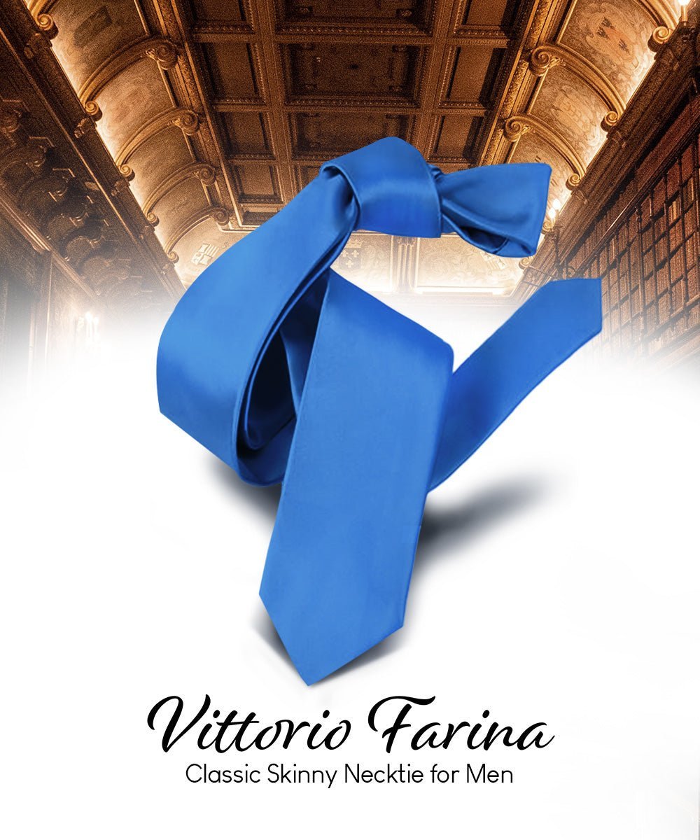 Solid Skinny Necktie by Vittorio Farina (N - SKINNY_ROYAL) for Independent Retail Stores by Dubal Brothers