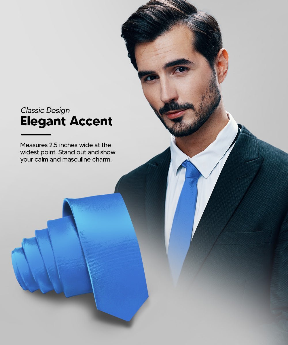 Solid Skinny Necktie by Vittorio Farina (N - SKINNY_ROYAL) for Independent Retail Stores by Dubal Brothers