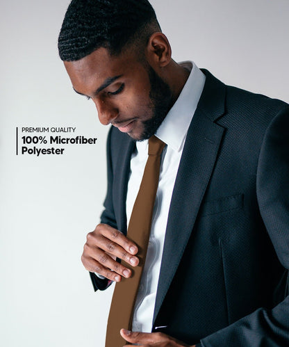 Solid Skinny Necktie by Vittorio Farina (N - SKINNY_WHISKY) for Independent Retail Stores by Dubal Brothers