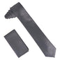 Solid Skinny Necktie & Pocket Square by Vittorio Farina (NH_SKINNY_CHARCOAL) for Independent Retail Stores by Dubal Brothers