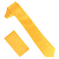 Solid Skinny Necktie & Pocket Square by Vittorio Farina (NH_SKINNY_GOLD) for Independent Retail Stores by Dubal Brothers