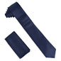 Solid Skinny Necktie & Pocket Square by Vittorio Farina (NH_SKINNY_NAVY) for Independent Retail Stores by Dubal Brothers