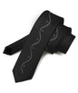 Solid Skinny Necktie with Rhinestones by Vittorio Farina (N - SKINNY - R_BLACK) for Independent Retail Stores by Dubal Brothers