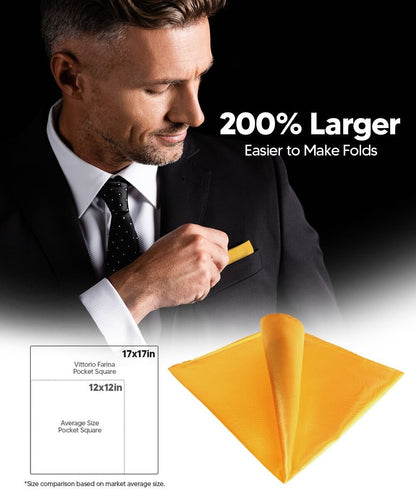 Solid Square Pocket Square (12x12 - in & 17x17 - in) by Vittorio Farina (PS - SOLID_AMBER) for Independent Retail Stores by Dubal Brothers