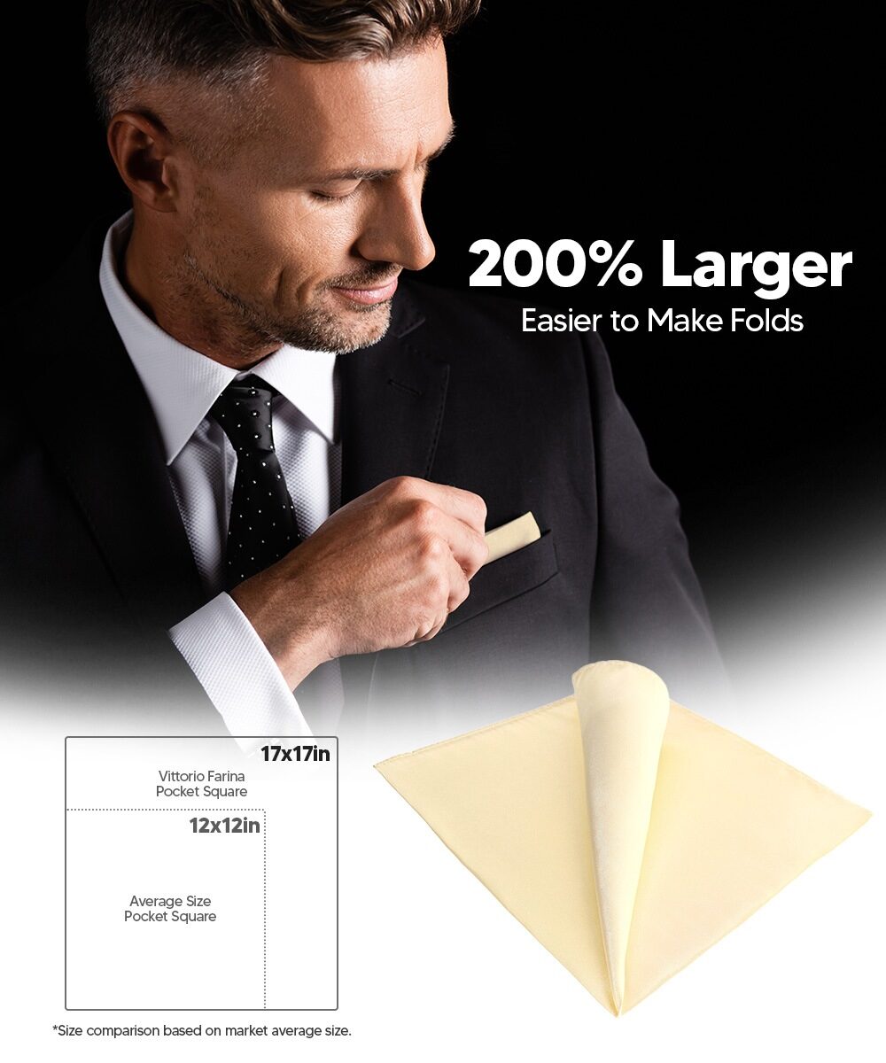 Solid Square Pocket Square (12x12 - in & 17x17 - in) by Vittorio Farina (PS - SOLID_BEIGE) for Independent Retail Stores by Dubal Brothers