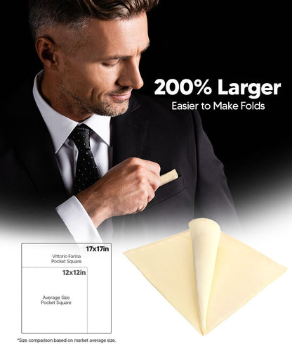 Solid Square Pocket Square (12x12 - in & 17x17 - in) by Vittorio Farina (PS - SOLID_BEIGE) for Independent Retail Stores by Dubal Brothers