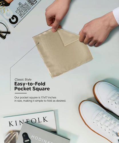 Solid Square Pocket Square (12x12 - in & 17x17 - in) by Vittorio Farina (PS - SOLID_GOLD) for Independent Retail Stores by Dubal Brothers