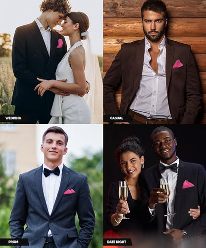 Solid Square Pocket Square (12x12 - in & 17x17 - in) by Vittorio Farina (PS - SOLID_HOT - PINK) for Independent Retail Stores by Dubal Brothers