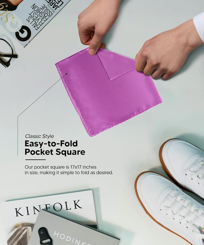 Solid Square Pocket Square (12x12 - in & 17x17 - in) by Vittorio Farina (PS - SOLID_LAVENDER) for Independent Retail Stores by Dubal Brothers