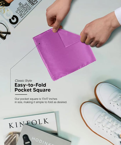 Solid Square Pocket Square (12x12 - in & 17x17 - in) by Vittorio Farina (PS - SOLID_LAVENDER) for Independent Retail Stores by Dubal Brothers