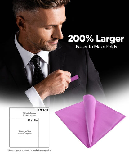 Solid Square Pocket Square (12x12 - in & 17x17 - in) by Vittorio Farina (PS - SOLID_LAVENDER) for Independent Retail Stores by Dubal Brothers