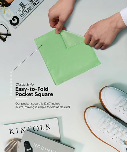 Solid Square Pocket Square (12x12 - in & 17x17 - in) by Vittorio Farina (PS - SOLID_LIME) for Independent Retail Stores by Dubal Brothers