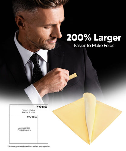 Solid Square Pocket Square (12x12 - in & 17x17 - in) by Vittorio Farina (PS - SOLID_MAIZE) for Independent Retail Stores by Dubal Brothers