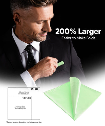 Solid Square Pocket Square (12x12 - in & 17x17 - in) by Vittorio Farina (PS - SOLID_MINT) for Independent Retail Stores by Dubal Brothers