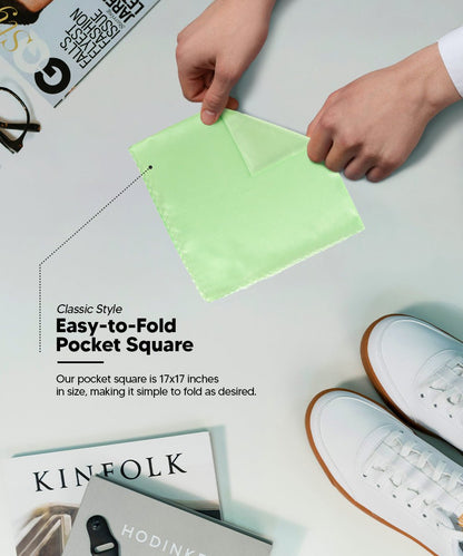 Solid Square Pocket Square (12x12 - in & 17x17 - in) by Vittorio Farina (PS - SOLID_MINT) for Independent Retail Stores by Dubal Brothers