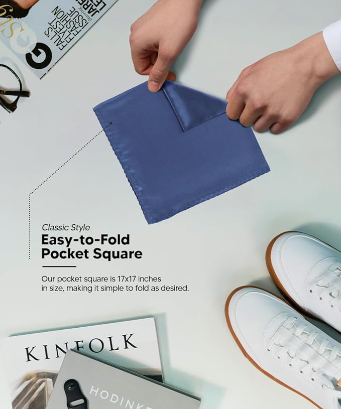 Solid Square Pocket Square (12x12 - in & 17x17 - in) by Vittorio Farina (PS - SOLID_NAVY) for Independent Retail Stores by Dubal Brothers