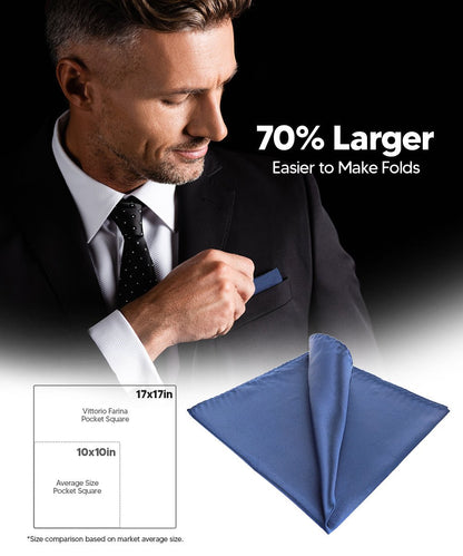 Solid Square Pocket Square (12x12 - in & 17x17 - in) by Vittorio Farina (PS - SOLID_NAVY) for Independent Retail Stores by Dubal Brothers