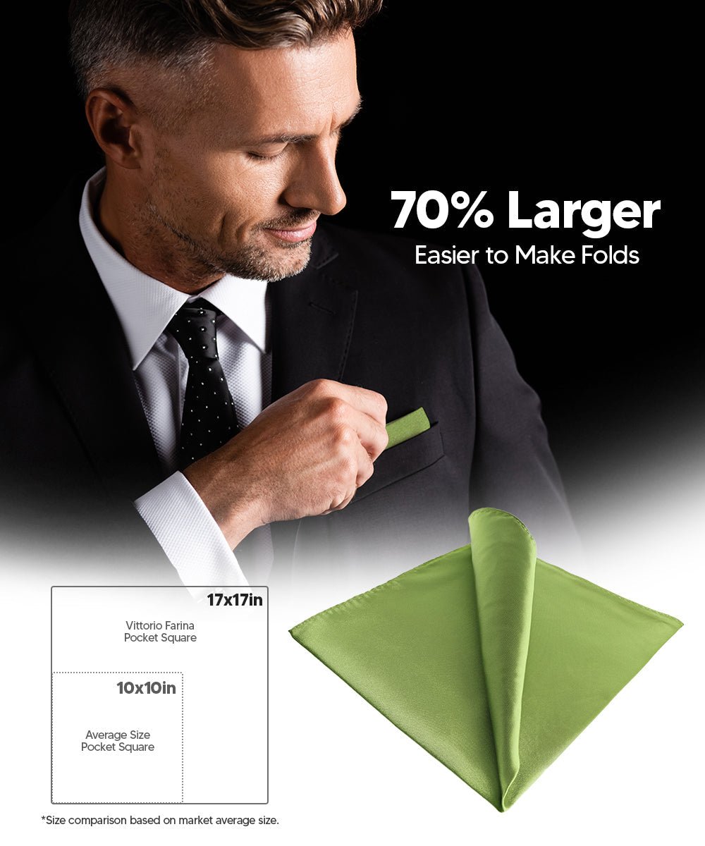 Solid Square Pocket Square (12x12 - in & 17x17 - in) by Vittorio Farina (PS - SOLID_OLIVE) for Independent Retail Stores by Dubal Brothers