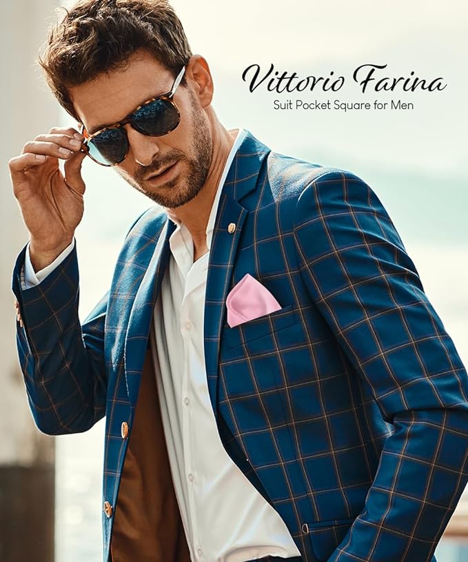 Solid Square Pocket Square (12x12 - in & 17x17 - in) by Vittorio Farina (PS - SOLID_PINK) for Independent Retail Stores by Dubal Brothers