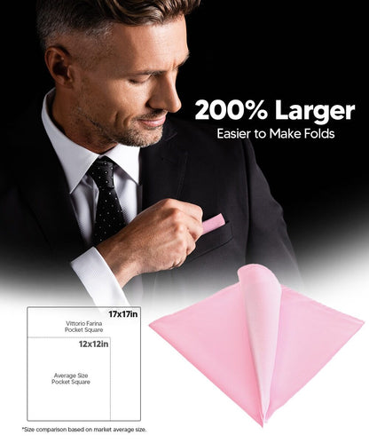 Solid Square Pocket Square (12x12 - in & 17x17 - in) by Vittorio Farina (PS - SOLID_PINK) for Independent Retail Stores by Dubal Brothers