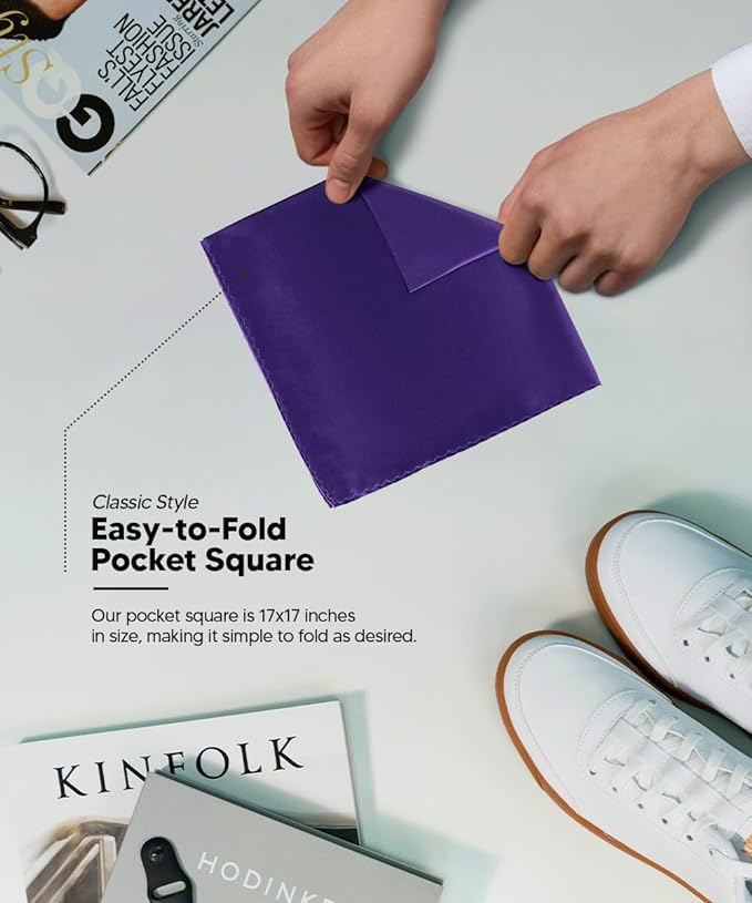 Solid Square Pocket Square (12x12 - in & 17x17 - in) by Vittorio Farina (PS - SOLID_PURPLE) for Independent Retail Stores by Dubal Brothers