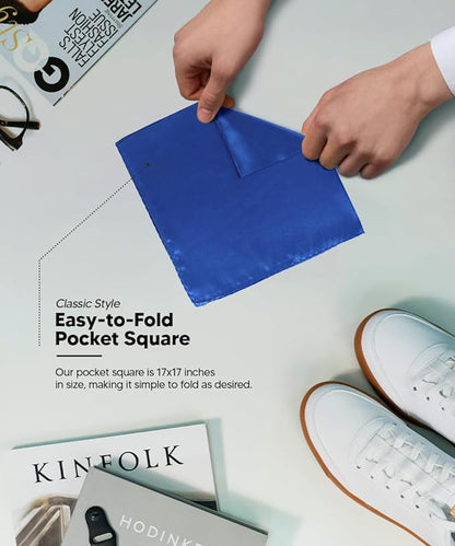 Solid Square Pocket Square (12x12 - in & 17x17 - in) by Vittorio Farina (PS - SOLID_ROYAL) for Independent Retail Stores by Dubal Brothers