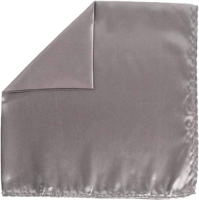 Solid Square Pocket Square (12x12 - in & 17x17 - in) by Vittorio Farina (PS - SOLID_SILVER) for Independent Retail Stores by Dubal Brothers