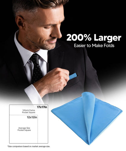 Solid Square Pocket Square (12x12 - in & 17x17 - in) by Vittorio Farina (PS - SOLID_SKY) for Independent Retail Stores by Dubal Brothers