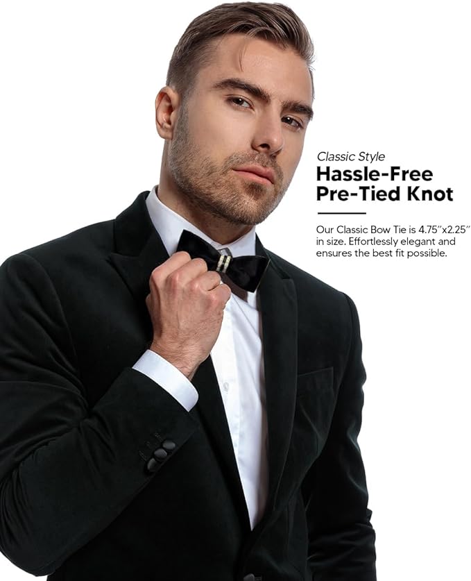 Solid Velvet Bow Tie in a Box by Vittorio Farina (vb - 001) for Independent Retail Stores by Dubal Brothers