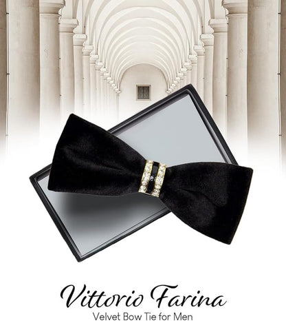 Solid Velvet Bow Tie in a Box by Vittorio Farina (vb - 001) for Independent Retail Stores by Dubal Brothers