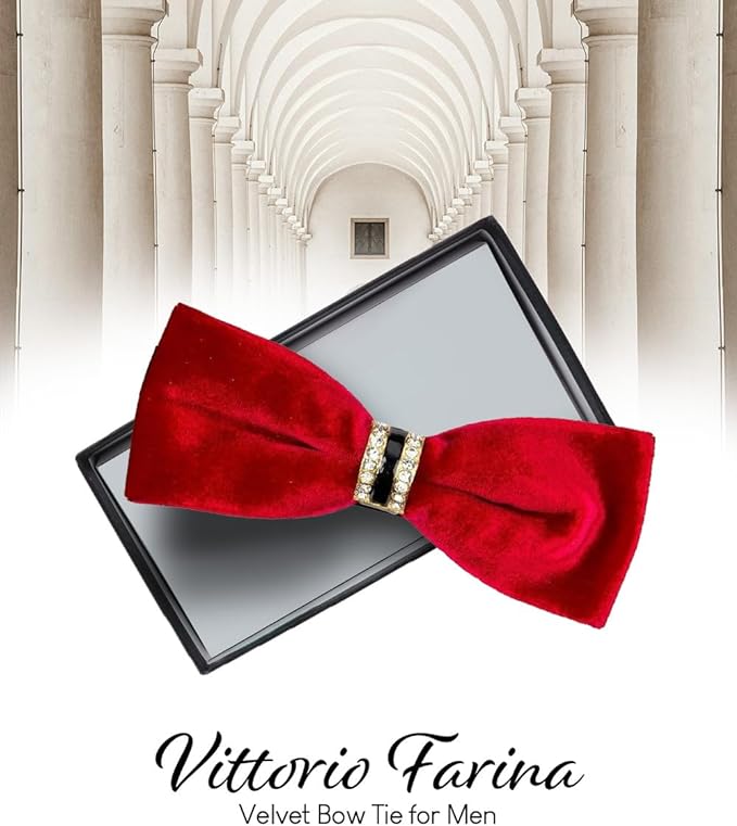 Solid Velvet Bow Tie in a Box by Vittorio Farina (vb - 002) for Independent Retail Stores by Dubal Brothers