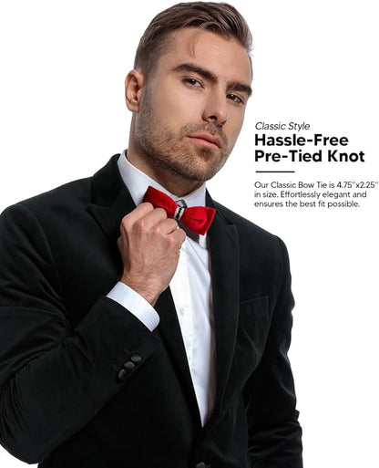 Solid Velvet Bow Tie in a Box by Vittorio Farina (vb - 002) for Independent Retail Stores by Dubal Brothers