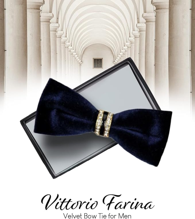 Solid Velvet Bow Tie in a Box by Vittorio Farina (vb - 003) for Independent Retail Stores by Dubal Brothers