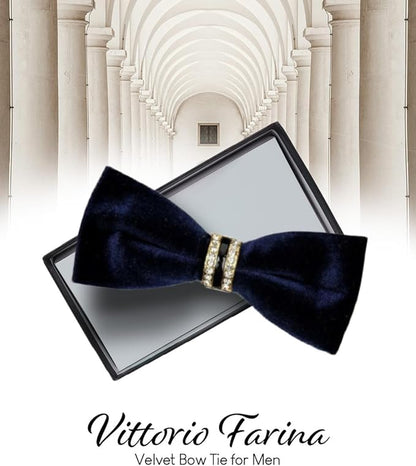 Solid Velvet Bow Tie in a Box by Vittorio Farina (vb - 003) for Independent Retail Stores by Dubal Brothers