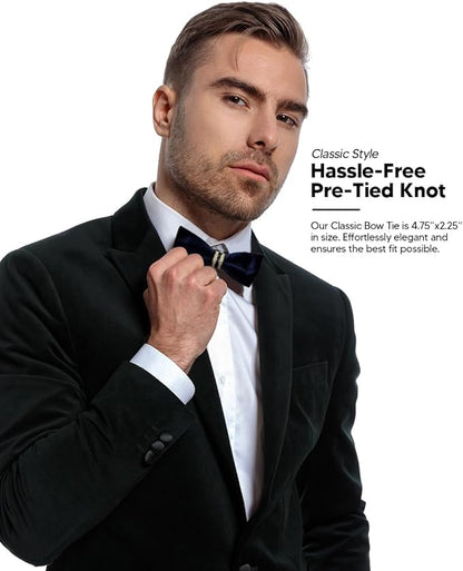 Solid Velvet Bow Tie in a Box by Vittorio Farina (vb - 003) for Independent Retail Stores by Dubal Brothers